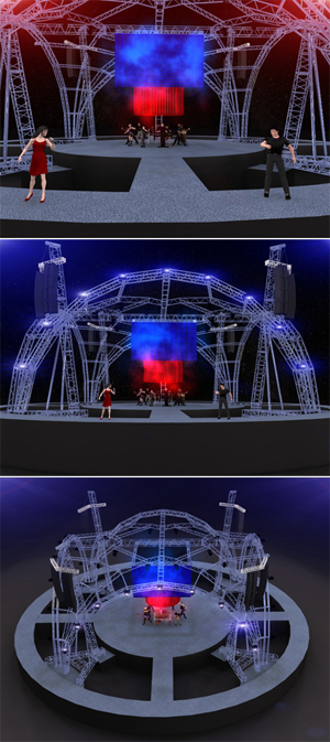 Feeling Eventos - Calcinha Preta - 3Ds do projeto para o palco